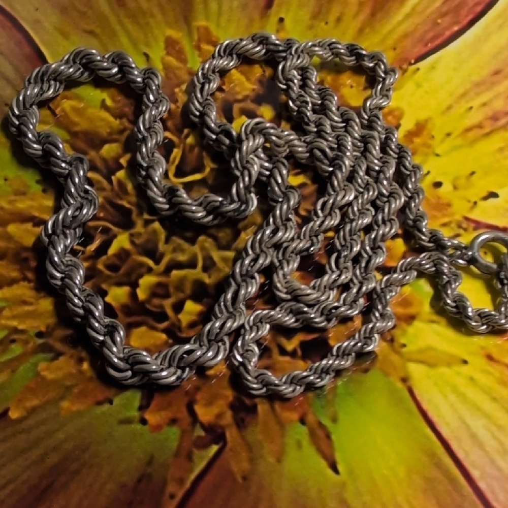 Source Unknown Twisted Silver Necklace - image 3